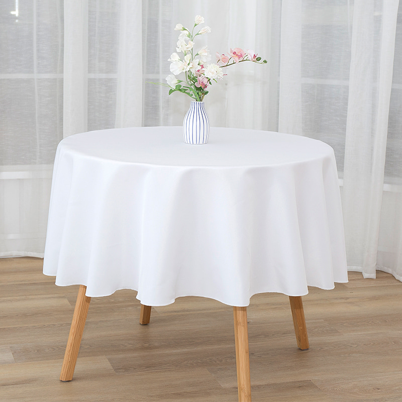 Rundere, einfarbige Tischdecken aus gesponnenem Polyester für Hochzeitsbankett