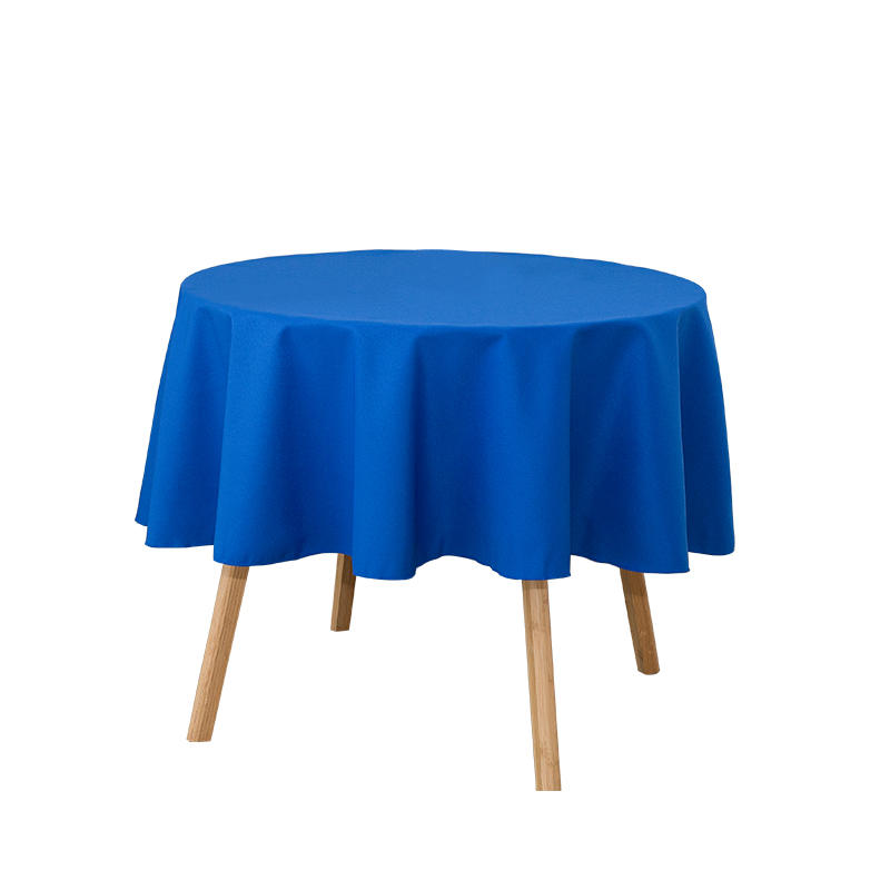 Rundere, einfarbige Tischdecken aus gesponnenem Polyester für Hochzeitsbankett