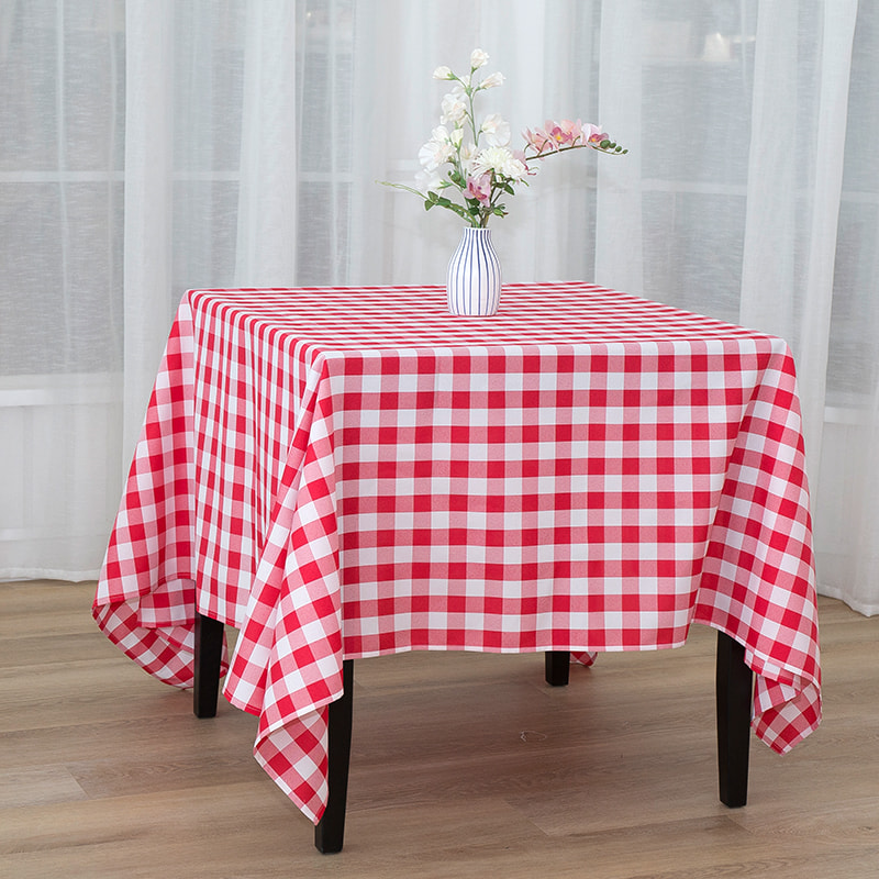 Rechteckige karierte gewebte Tischdecken für Picknickpartys im Format 70 x 70 Zoll