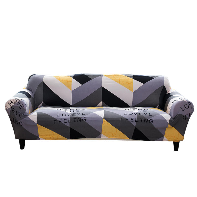 Sofabezug mit geometrischem, gebürstetem Stretchdruck