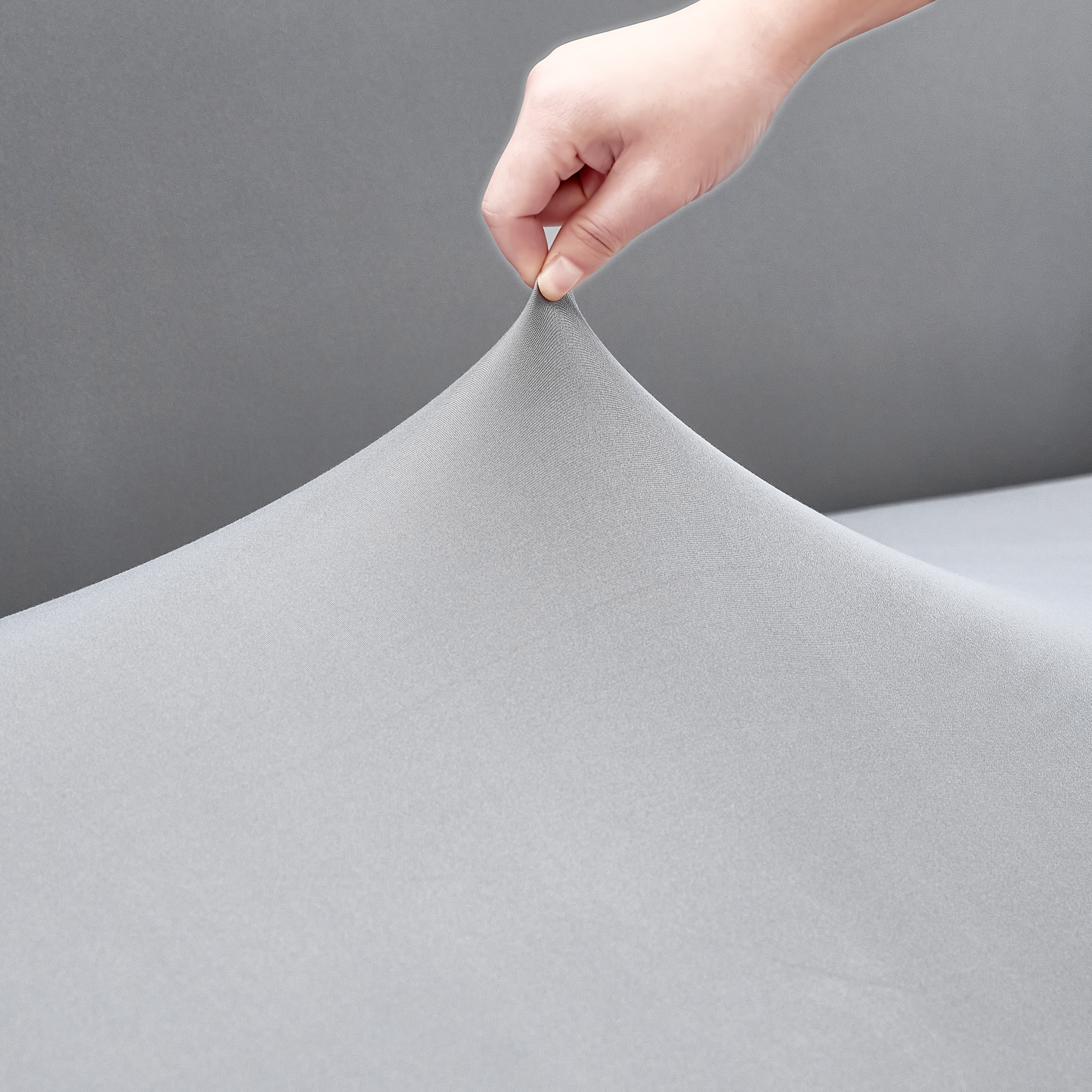 Grauer elastischer Sofabezug aus Mikrofaser-Polyester