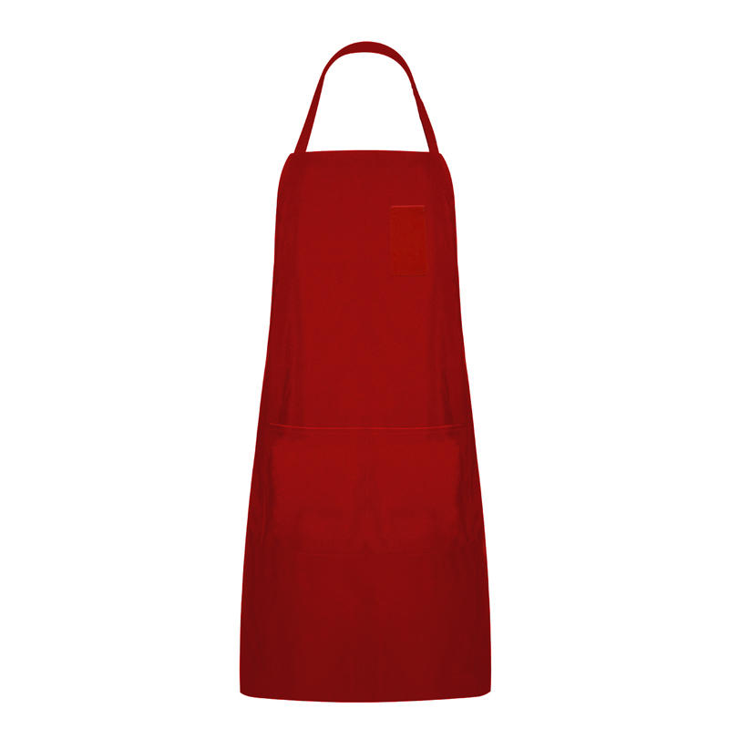 Rote Polyester-Latzschürze mit drei Taschen